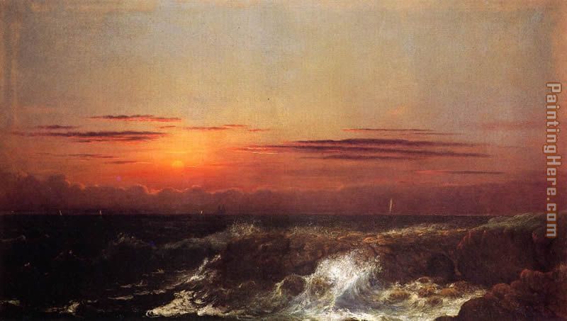 Sunset at Sea painting - Martin Johnson Heade Sunset at Sea art painting